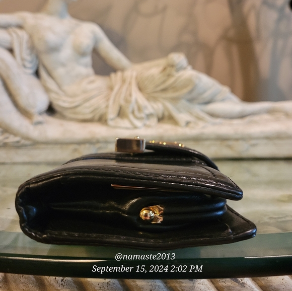 L.A.M.B. Gwen Stefani Leather Wallet Velour Center Stripe Designer Luxury #44 - Picture 7 of 17